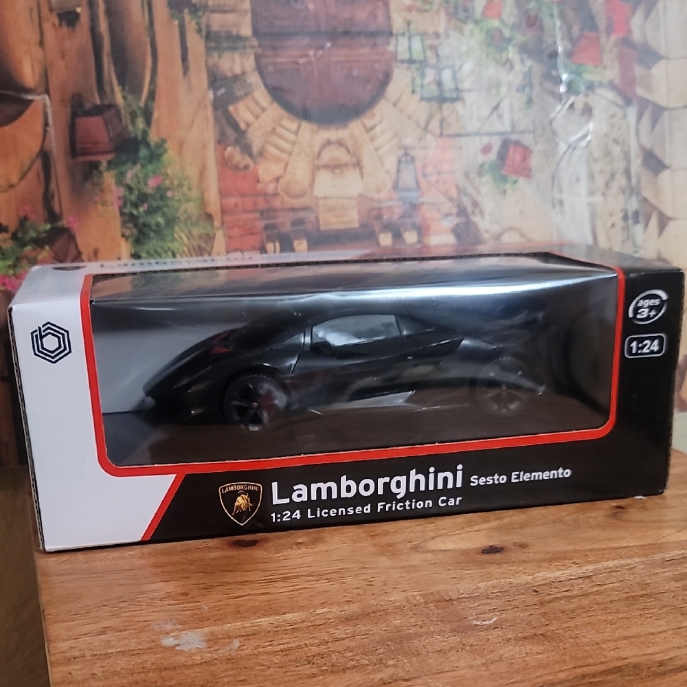 Lamborghini Sesto Elemento Black with Red Accents 1:24 scale